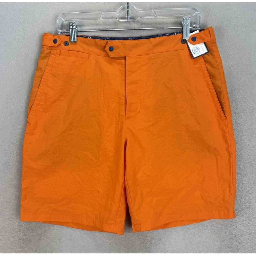 B Draddy Men's‎ Sz M Orange Mesh Lined Owen Outdoor Swim Trunk Shorts NWT